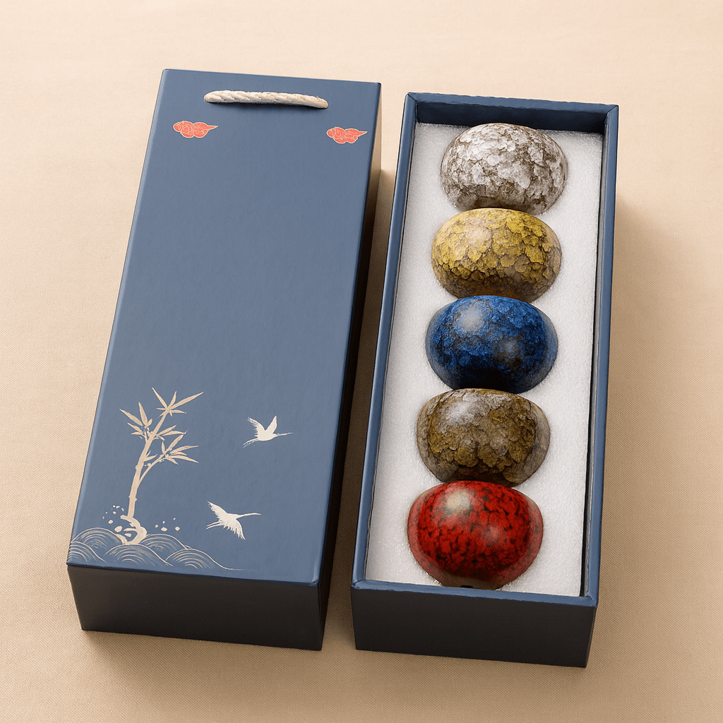 Théièrea® | Coffret 5 pièces tasses à thé en porcelaine colorée 1
