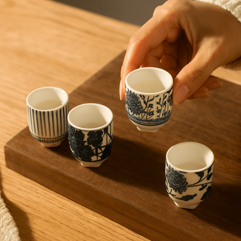 Théièrea® | Coffret 8 tasses à thé japonaises en céramique 35ml 8 tasses