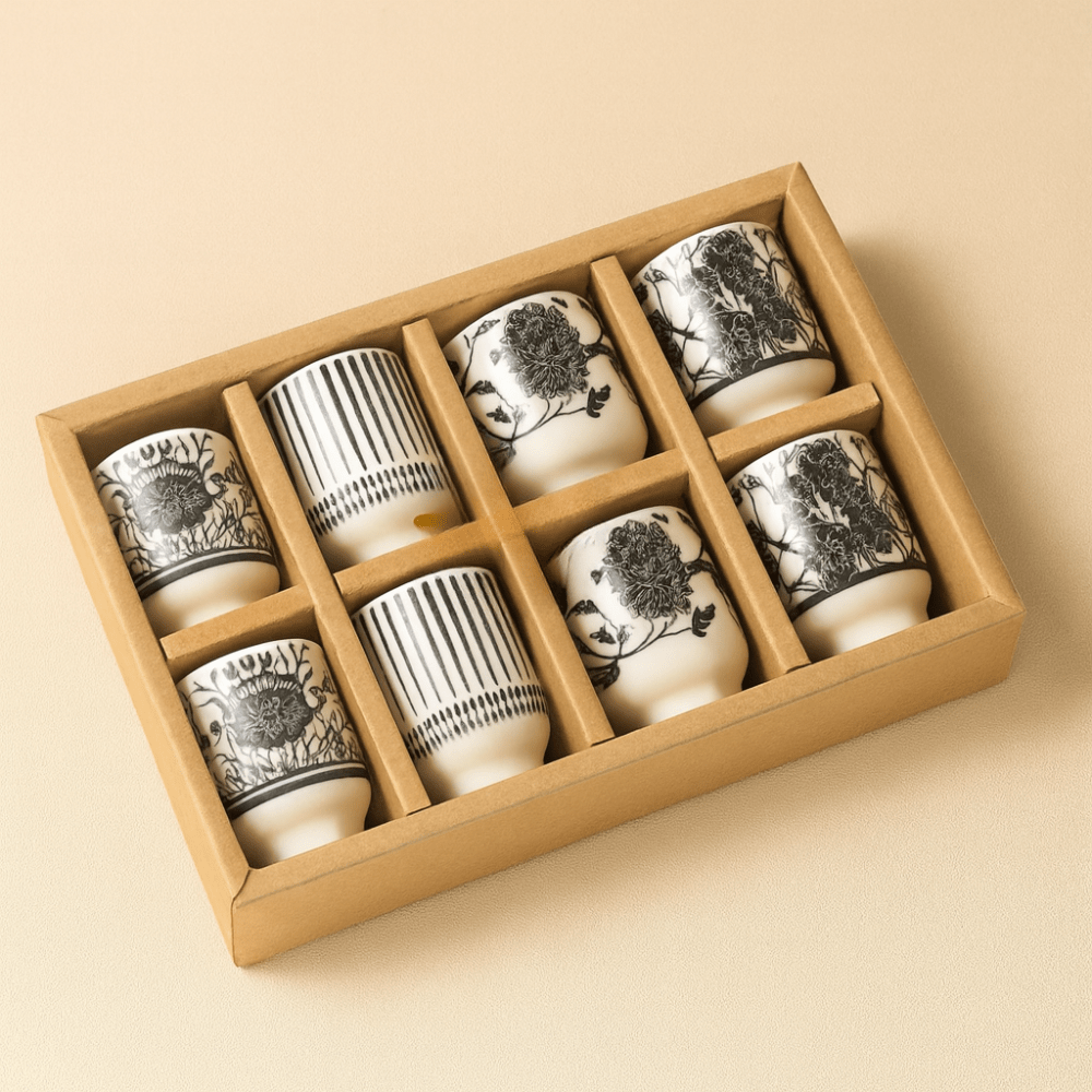 Théièrea® | Coffret 8 tasses à thé japonaises en céramique 35ml 8 tasses