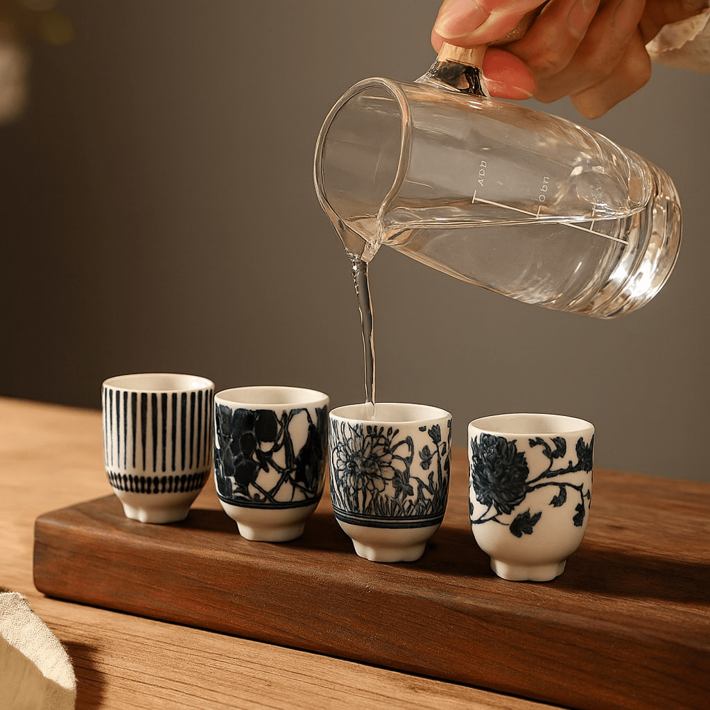 Théièrea® | Coffret 8 tasses à thé japonaises en céramique 35ml 8 tasses