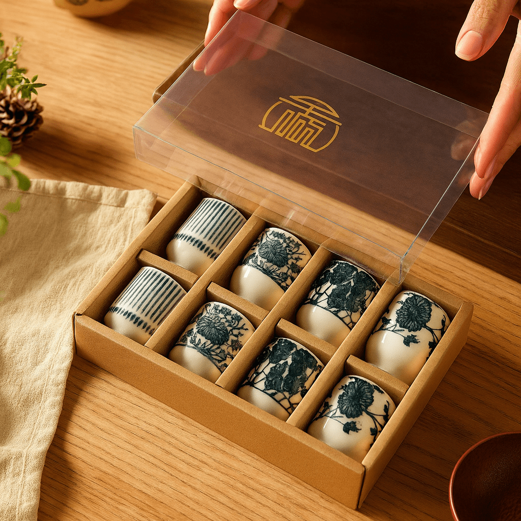 Théièrea® | Coffret 8 tasses à thé japonaises en céramique 35ml 8 tasses