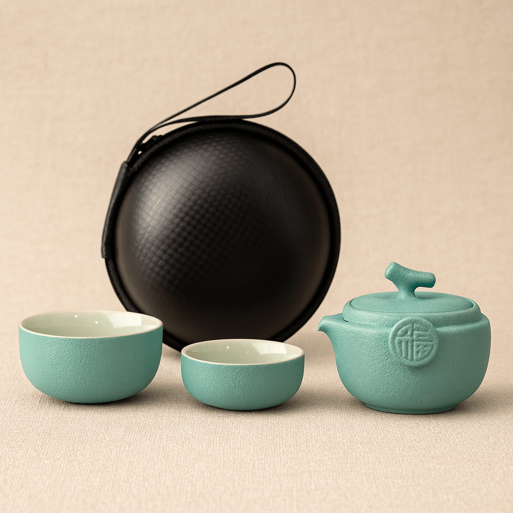 Théièrea | Danqi — Service à thé de voyage Gonfu en céramique 150ml Bleu