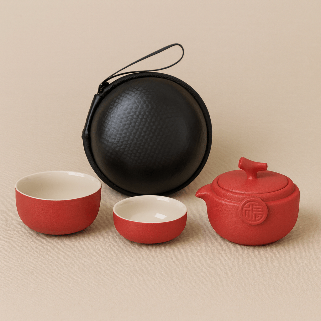 Théièrea | Danqi — Service à thé de voyage Gonfu en céramique 150ml Rouge