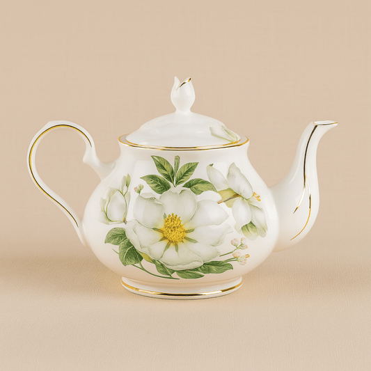 Théièrea | Floravine — Théière anglaise en porcelaine fleurie 1000ml 1000 ml