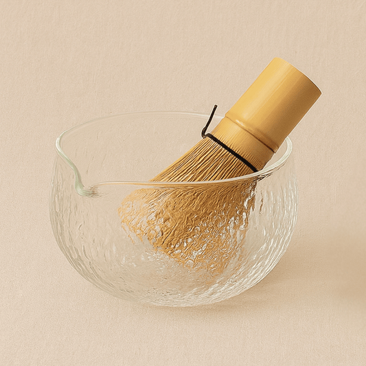 Théièrea | Kit matcha 2 pièces bol verre martelé et fouet bambou 2 pièces