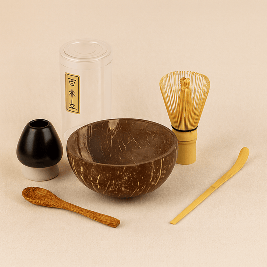 Théièrea | Kit matcha bol noix de coco et fouet bambou 5 pièces