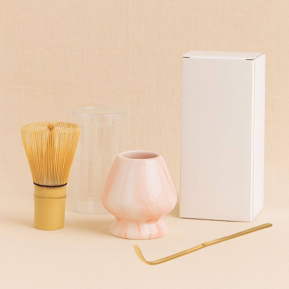 Théièrea | Kit matcha tradition 3 pièces en céramique Rose-Blanc