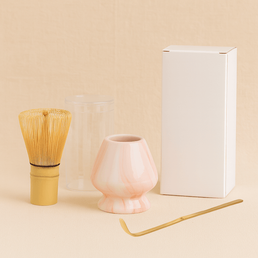 Théièrea | Kit matcha tradition 3 pièces en céramique Rose-Blanc