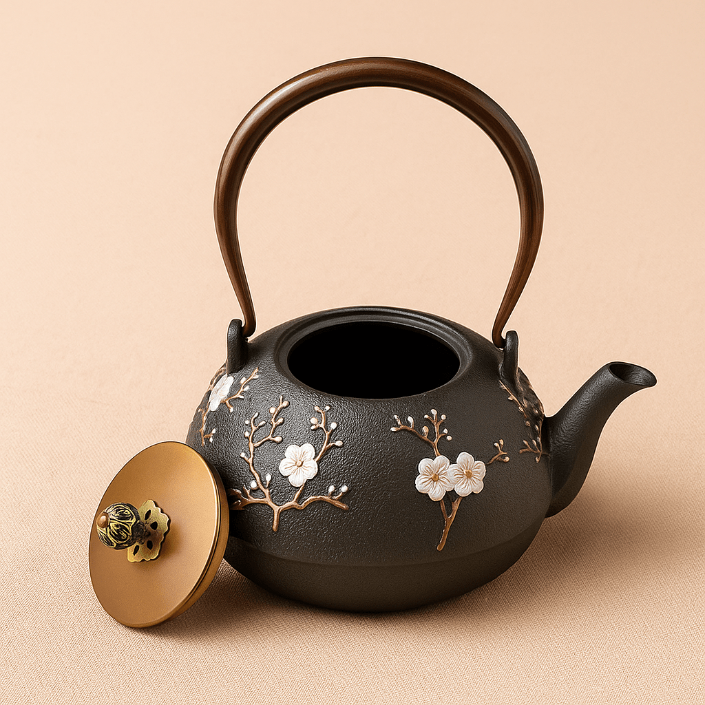 Théièrea | Kotori — Théière en fonte décorée d’oiseaux  850ml Noir