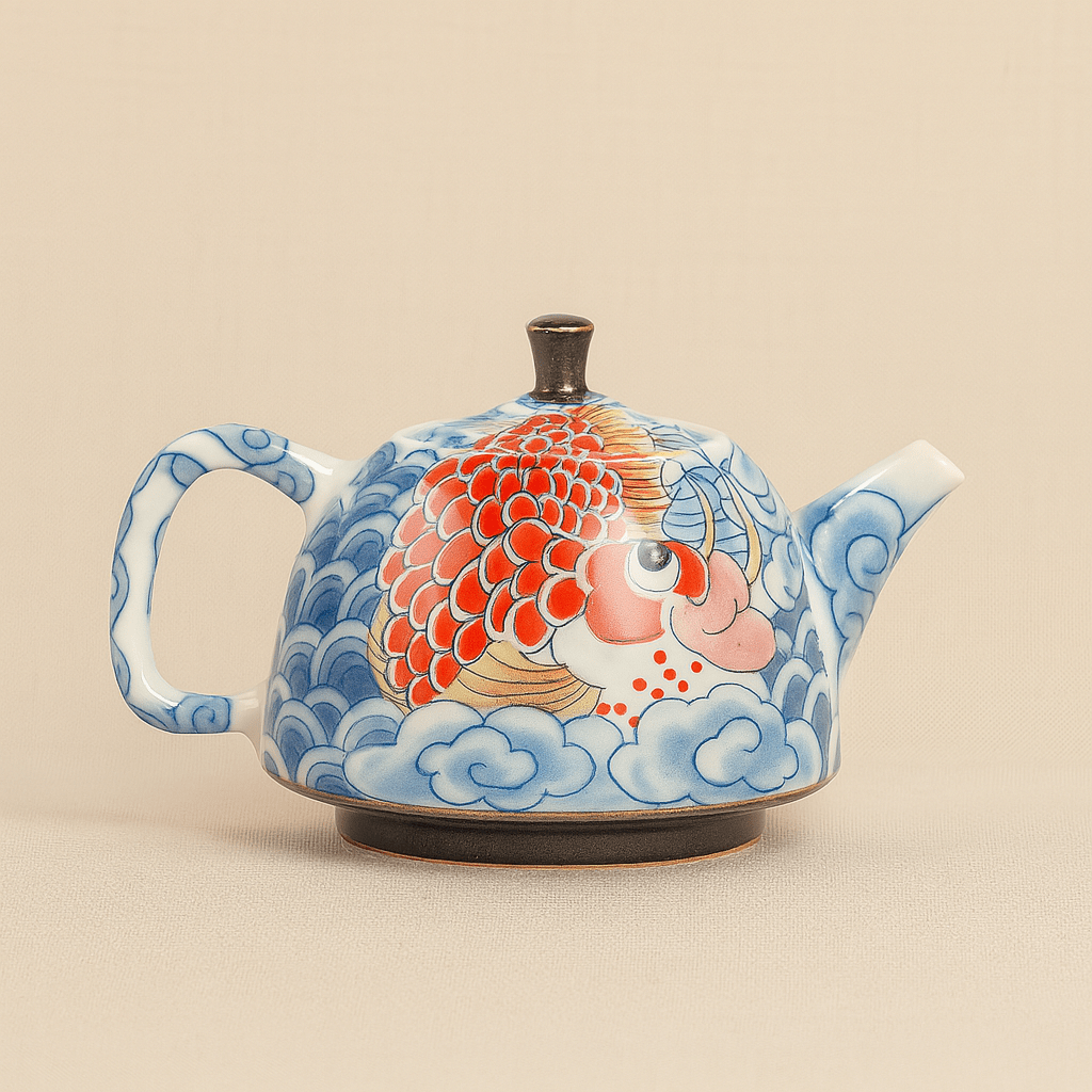Théièrea | Longyu — Théière chinoise en porcelaine motif dragon de mer 150ml 1