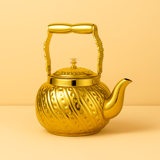 Théièrea | Nacira — Théière marocaine dorée en acier inoxydable 1.0 L
