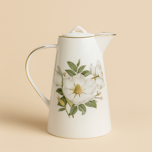 Théièrea | Primrose — Théière anglaise en porcelaine fleurie 1000ml Blanc
