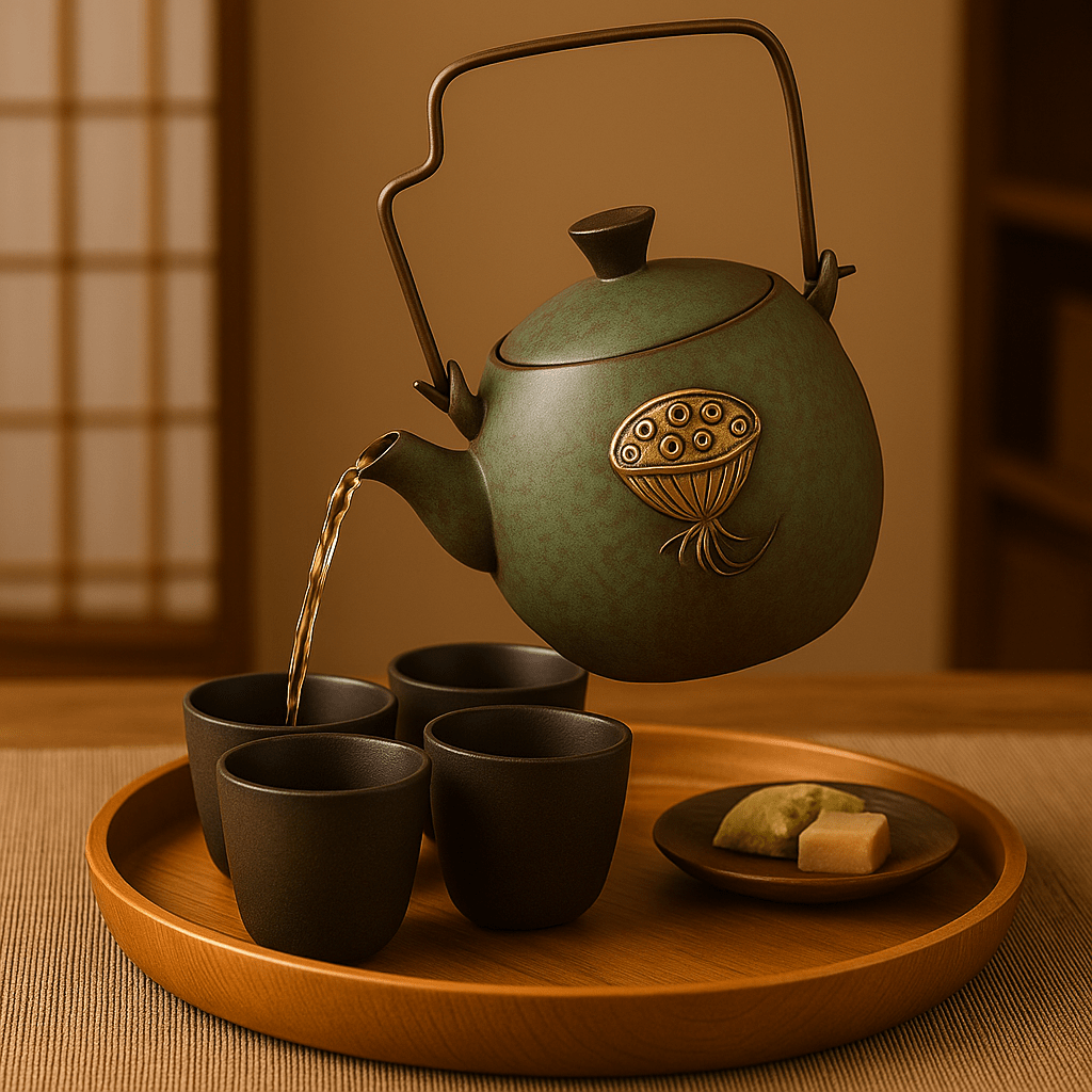 Théièrea | Rei — Théière japonaise en fer doré émaillé 220ml