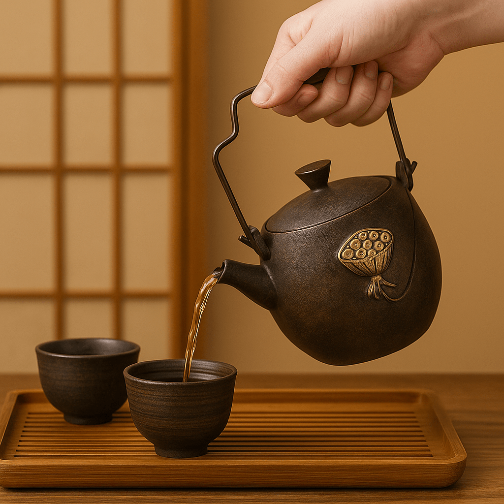 Théièrea | Rei — Théière japonaise en fer doré émaillé 220ml