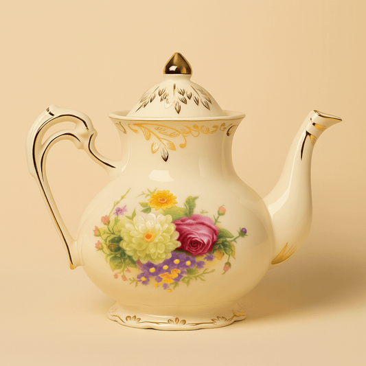 Théièrea | Roselure — Théière vintage anglaise en porcelaine fleurie 800ml 1