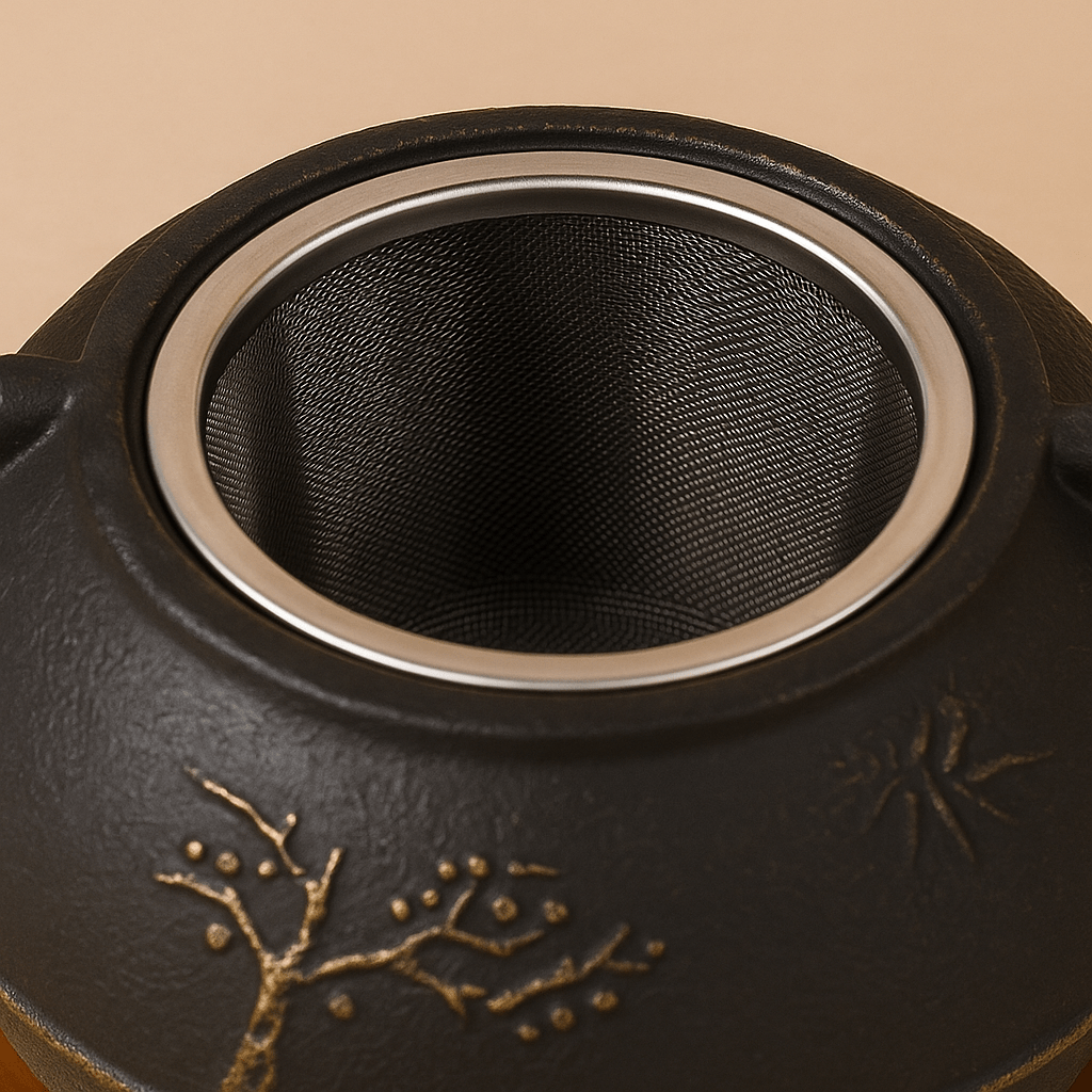 Théièrea | Satori — Théière en fonte avec motif fleur 900ml Noire