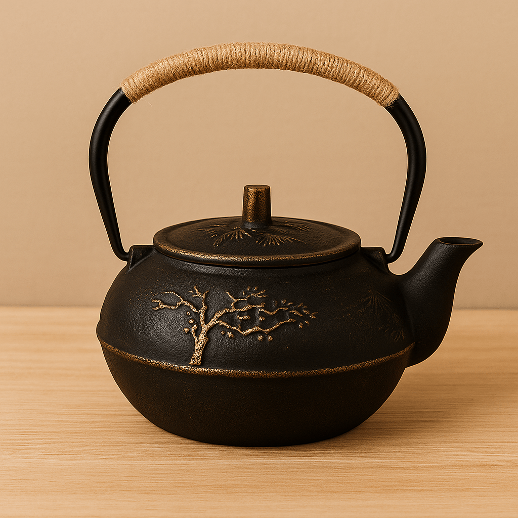 Théièrea | Satori — Théière en fonte avec motif fleur 900ml Noire