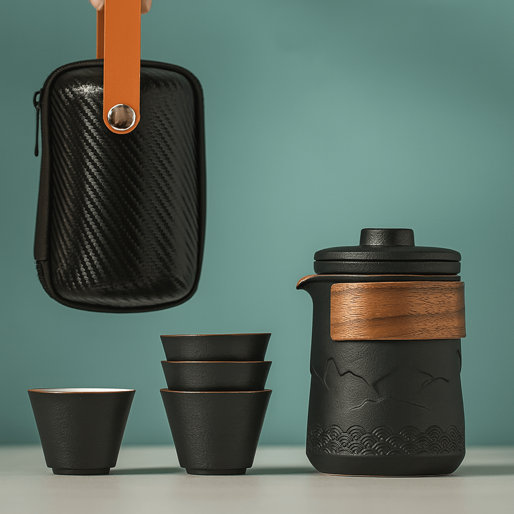 Théièrea | Shanyu — Service à thé de voyage en porcelaine 350ml Noir