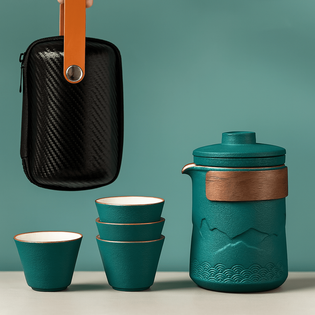 Théièrea | Shanyu — Service à thé de voyage en porcelaine 350ml Vert