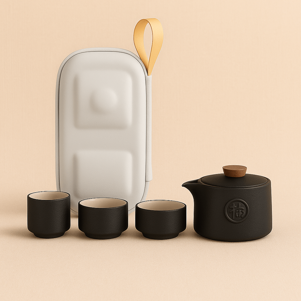 Théièrea | Tetsuya — Service à thé Kung Fu de voyage en céramique 175ml Noir