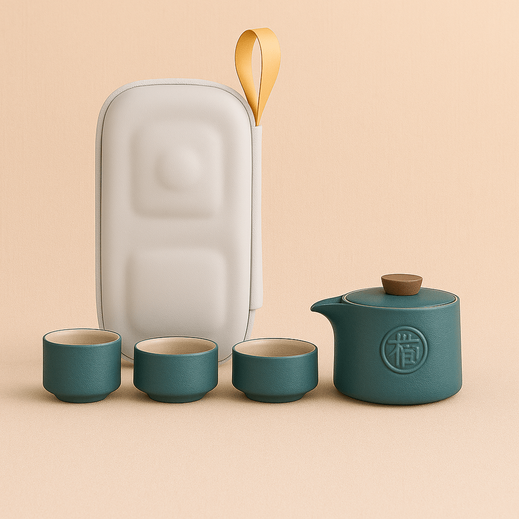 Théièrea | Tetsuya — Service à thé Kung Fu de voyage en céramique 175ml Vert