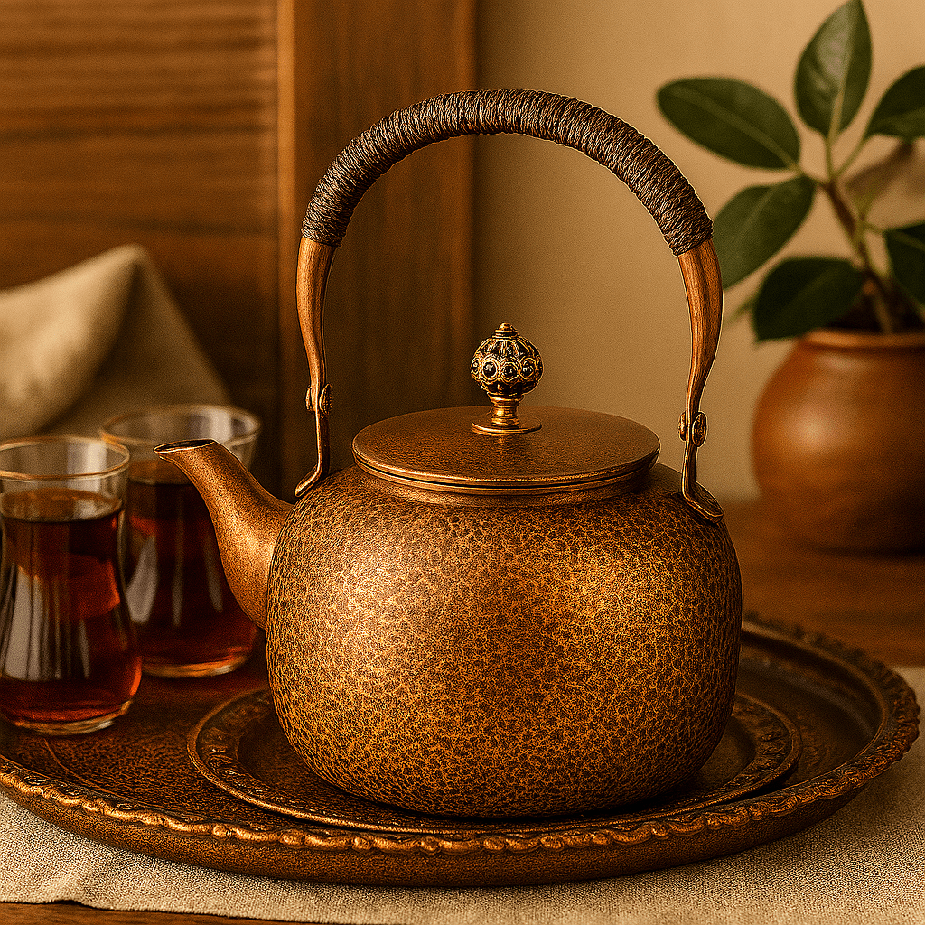 Théièrea | Yanshui — Théière chinoise en cuivre à surface martelée 600 ml