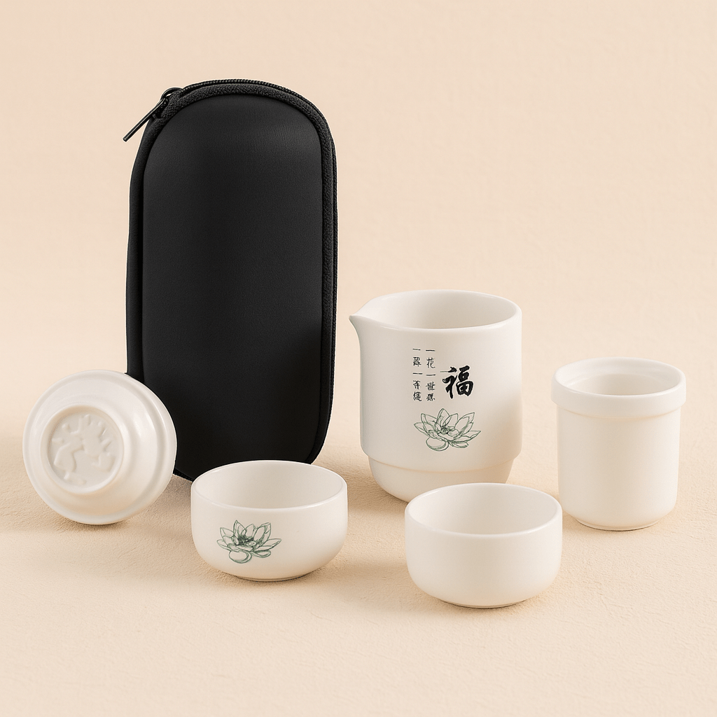 Théièrea | YunTao — Service à thé de voyage chinois en porcelaine Blanc